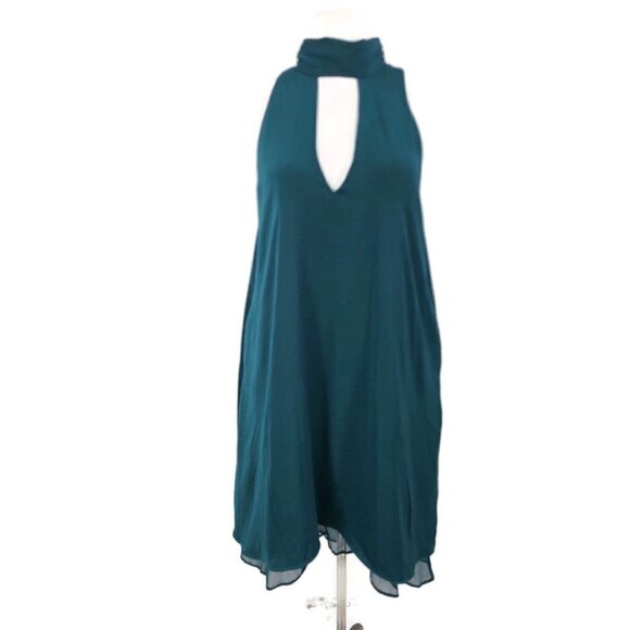 New TJD Imperial Mini Dress Womens M Deep Emerald Jetset Diaries Revolve Pockets - Picture 2 of 8